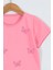Kız Çocuk Tshirt Kelebek Baskılı Bisiklet Yaka D31 2