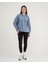 Indigo Mavi Kapüşonlu Dökümlü Kalıp Cep Detaylı Modal Sweatshirt 5