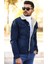 Erkek Içi Kürklü Slim Fit Kot Ceket 2