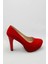 Kadın Moda Şık Kırmızı Klasik Topuklu Ayakkabı Topuklu Düğün Nişan Gece Abiye Ayakkabı 1