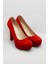 Kadın Moda Şık Kırmızı Klasik Topuklu Ayakkabı Topuklu Düğün Nişan Gece Abiye Ayakkabı 3