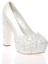 Kadın Moda Beyaz Sedef Inci Taş Işlemeli Gelin Ayakkabı Topuklu Düğün Nişan Gece Abiye Ayakkabı 2