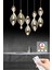 Modern LEDli Avize ve 5'li Yemek Masası Seti, Kumandalı ve Şık Tasarım, Metal Malzeme, 3 Renk Led Seçeneği, 30x30 Ebatlı. 1