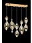 Modern LEDli Avize ve 5'li Yemek Masası Seti, Kumandalı ve Şık Tasarım, Metal Malzeme, 3 Renk Led Seçeneği, 30x30 Ebatlı. 2