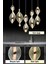 Modern LEDli Avize ve 5'li Yemek Masası Seti, Kumandalı ve Şık Tasarım, Metal Malzeme, 3 Renk Led Seçeneği, 30x30 Ebatlı. 3