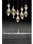 Modern LEDli Avize ve 5'li Yemek Masası Seti, Kumandalı ve Şık Tasarım, Metal Malzeme, 3 Renk Led Seçeneği, 30x30 Ebatlı. 4