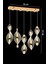 Modern LEDli Avize ve 5'li Yemek Masası Seti, Kumandalı ve Şık Tasarım, Metal Malzeme, 3 Renk Led Seçeneği, 30x30 Ebatlı. 5