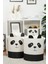 Panda desenli 2'li büyük saklama kutusu, bebek ve çocuk odası için uygun, kumaş malzeme 1