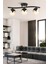 Nisa Luce 3'lü Bodrum Taşlı LED Plafonyer Avize - Siyah / Krom 2