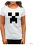 Minecraft Creeper Face Beyaz Kadın Tişört 1