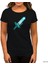 Minecraft Diamond Sword Siyah Kadın Tişört 1