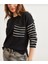 Kadın Çizgili Cepli Merserize Triko Bluz 5