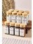 Bamboo 120 ml 12'li Bambu Kapaklı Etiketli Cam Kare Formlu Baharatlık Seti 1