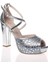 Kadın Moda Şık Gümüş Ayna Kristal Yüz Lazer Topuklu Düğün Nişan Gece Abiye Ayakkabı 2