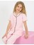 %100 Pamuklu Yumuşak Dokulu Pembe Çizgili Kız Pijama Takımı 1