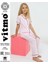%100 Pamuklu Yumuşak Dokulu Pembe Çizgili Kız Pijama Takımı 2