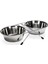 Köpek Ikili Mama Su Kabı, Paslanmaz Çelik, 20CM, 2X1800ML Svlrs 1