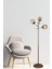 VNR-LMD03 Eskitme Mat Gold Üçlü Glop Camlı Metal Lambader 1