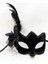 Siyah Süet Yandan Tüylü Incili Parti Maskesi 1