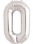 0 Rakam Folyo Balon Gümüş 40 Inç 1