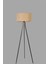 Fısco Tripod Siyah Lambader Silindir Hasır Rattan Abajurlu 3