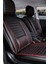 fiat Tempra Uyumlu Konforlu Bel Destekli Yarı Deri Oto Koltuk Kılıfı Siyah Kırmızı Renk Derin 1