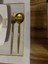 6 adet ekru amerikan servis peçetesi simli gold nakışlı etuval gardenya keten kumaş 3