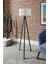 Safe Dekoratif Tripod Siyah 3 Ayaklı Krem Lambader Crop Abajur 1