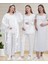 Mecit 6302 Ekru Dantelli Sabahlık Gecelik Pijama Lohusa Set 1