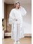 Mecit 6302 Ekru Dantelli Sabahlık Gecelik Pijama Lohusa Set 2