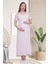 Mecit 6302 Pembe Dantelli Sabahlık Gecelik Pijama Lohusa Set 5