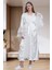 Mecit 6302 Ekru Dantelli Sabahlık Gecelik Pijama Lohusa Set 3