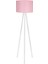 Pembe ve Beyaz Yuvarlak Tripod Lambader, Ahşap Ayak, 101-150 cm yükseklik 1