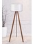 Şık Beyaz Puantiye Desenli Tripod Lambader, modern ve estetik aydınlatma seçeneği 2