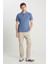 %100 Pamuk Regular Fit Normal Kesim Indigo Polo Yaka Tişört 3