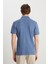 %100 Pamuk Regular Fit Normal Kesim Indigo Polo Yaka Tişört 5