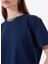Bisiklet Yaka Düz Lacivert Kadın T-Shirt M5SL-TST1858 4