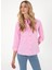 Slim Fit Gömlek Yaka Fuşya Kadın Gömlek CRISCOLOR025Y 3