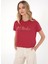Bisiklet Yaka Bordo Kadın T-Shirt Gıselle 1