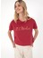 Bisiklet Yaka Bordo Kadın T-Shirt Gıselle 3