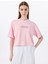 Bisiklet Yaka Baskılı Pembe Kadın T-Shirt J5SL-TST7020 1