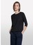 Kayık Yaka Siyah Kadın T-Shirt 38B6L1079 2