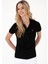 Polo Yaka Siyah Kadın T-Shirt GTP-IY025 3