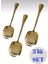 3 Adet Gold Paslanmaz Çelik Servis Kaşık 21 cm Sunum Kaşığı 1