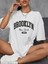 Baskılı Oversize Bisiklet Yaka Tshirt 1