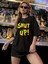 Baskılı Oversize Bisiklet Yaka Tshirt 3