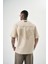 Erkek Reconnaissance Nakışlı Oversize T-Shirt Bej 3