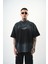 Erkek But Damn Nakışlı Oversize T-Shirt Siyah 2