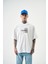 Erkek Expectation Nakışlı Oversize T-Shirt Beyaz 1