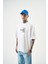 Erkek Expectation Nakışlı Oversize T-Shirt Beyaz 2